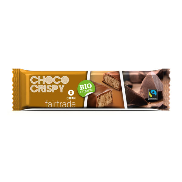 Belgian milk chocolate crispy bar (Oxfam Fair Trade) on Rosette Fair Trade