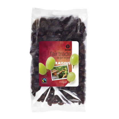 Fair trade raisins (dried grapes) from Oxfam Fairtrade on the Rosette Fair Trade online store