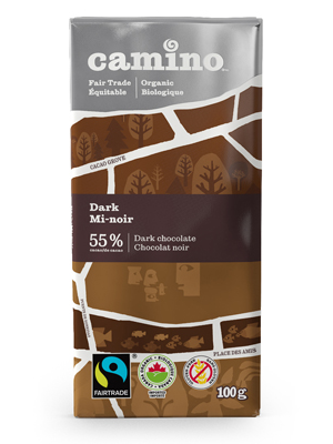 Fairtrade dark chocolate bar by Camino on Rosette Fair Trade online store
