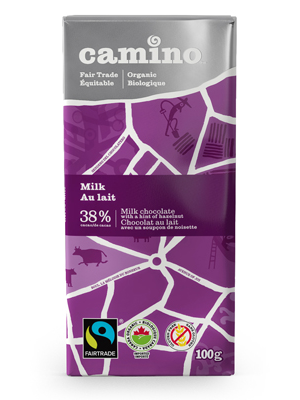 Fairtrade milk chocolate by Camino available on Rosette Fair Trade's online store