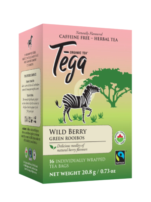 Tega Organic Teas Wildberry green rooibos fair trade organic tea on Rosette Network