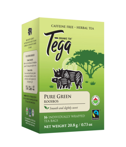 Tega Organic Teas pure green rooibos fair trade organic tea on Rosette Network