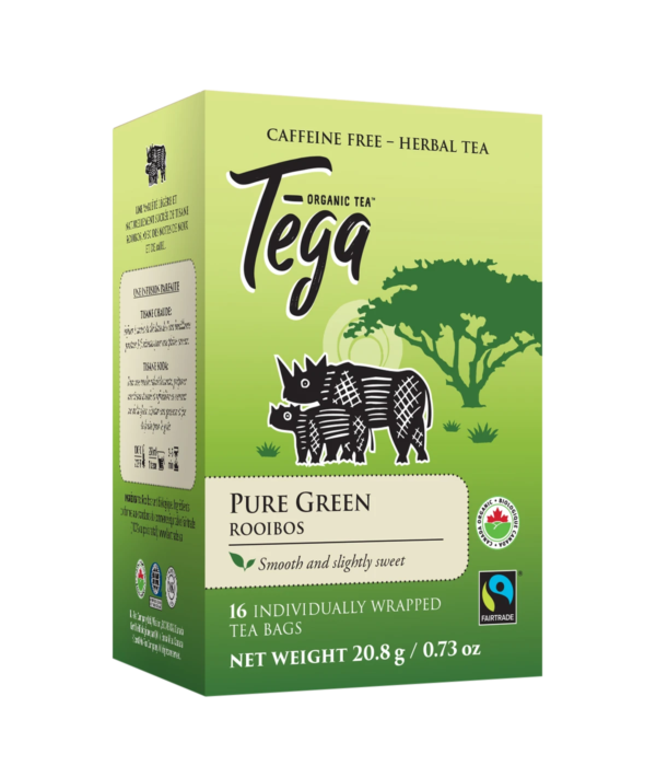 Tega Organic Teas pure green rooibos fair trade organic tea on Rosette Network
