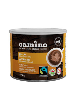 Camino Maple hot chocolate (vegan, organic) on Rosette Fair Trade