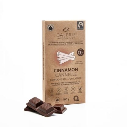 Dark chocolate cinnamon chocolate bar by Galerie au Chocolat (fair trade, organic, vegan) on the Rosette Network