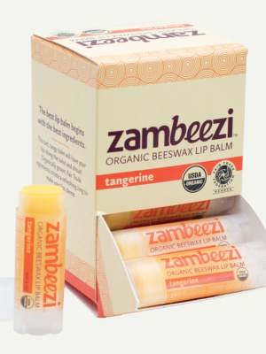 Organic tangerine lip balm by Zambeezi (all natural) on Rosette Fair Trade