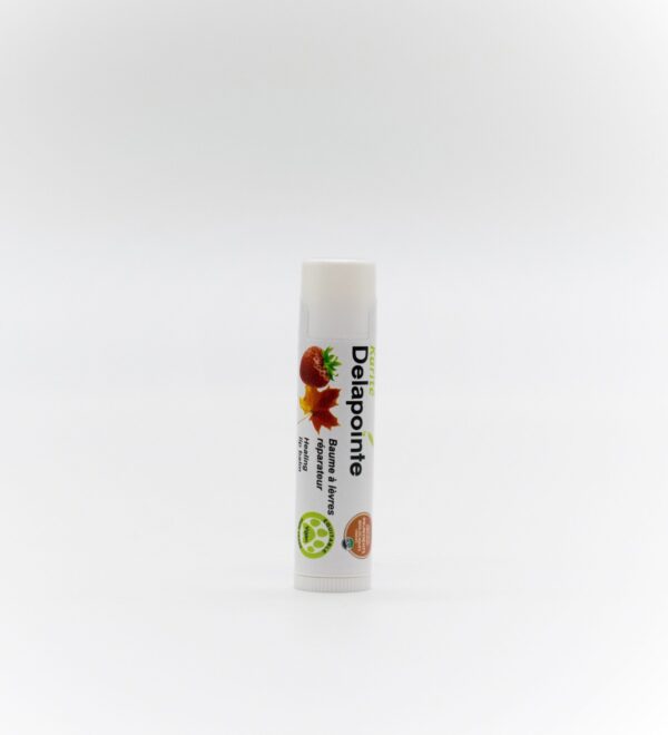Strawberry-maple lip balm by Delapointe on Rosette Fair Trade online store
