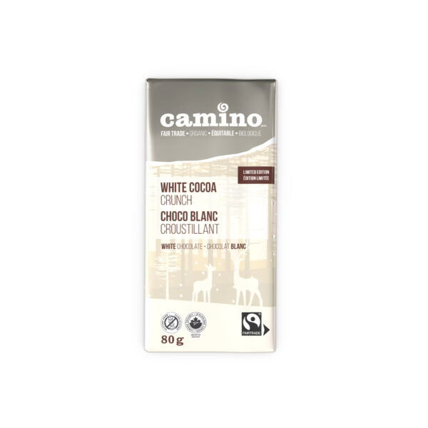 Camino White Cocoa Crunch chocolate bar (organic, limited edition) on Rosette Fair Trade
