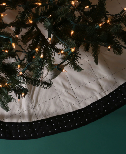 Embroidered monochromatic tree skirt by Anchal on Rosette Fair Trade