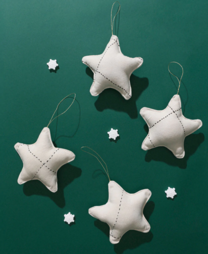 Hand-Stitched Cotton Star Ornament by Anchal India on Rosette Fair Trade