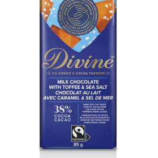 Milk chocolate with toffee & sea salt by Divine Chocolate on Rosette Fair Trade