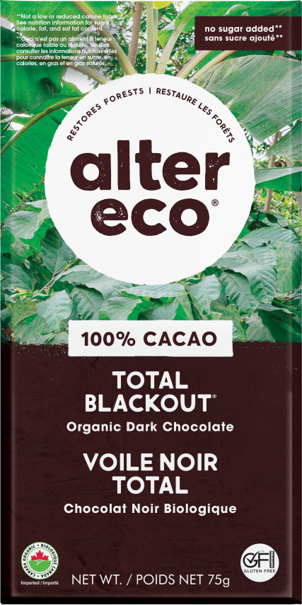 100% dark chocolate by Alter Eco on Rosette Fair Trade
