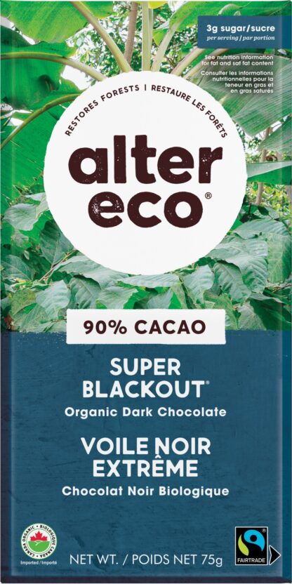 90% dark chocolate by Alter Eco on Rosette Fair Trade