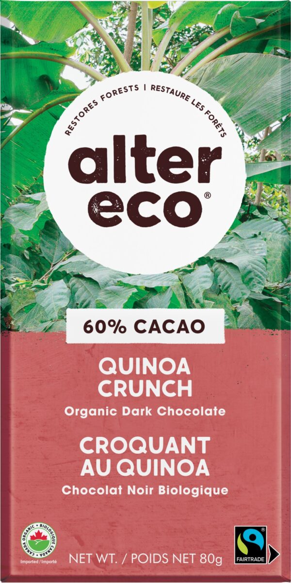 Dark chocolate with quinoa by Alter Eco on Rosette Fair Trade
