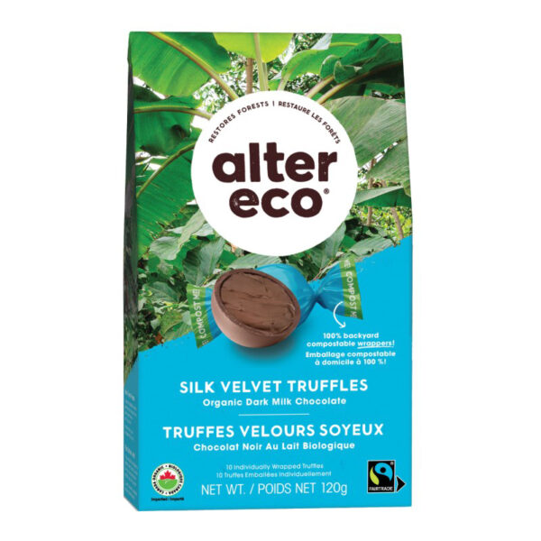 Silk Velvet Truffles organic dark milk chocolate by Alter Eco on Rosette Fair Trade
