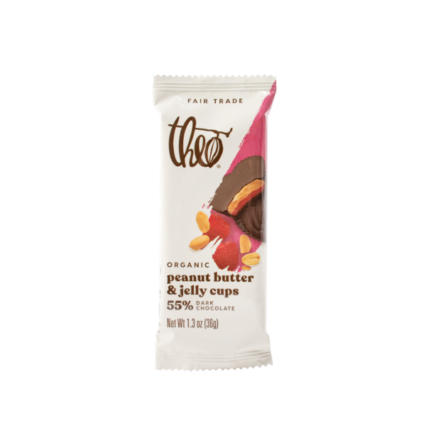Theo Peanut Butter and Jelly Cups (organic) on Rosette Fair Trade